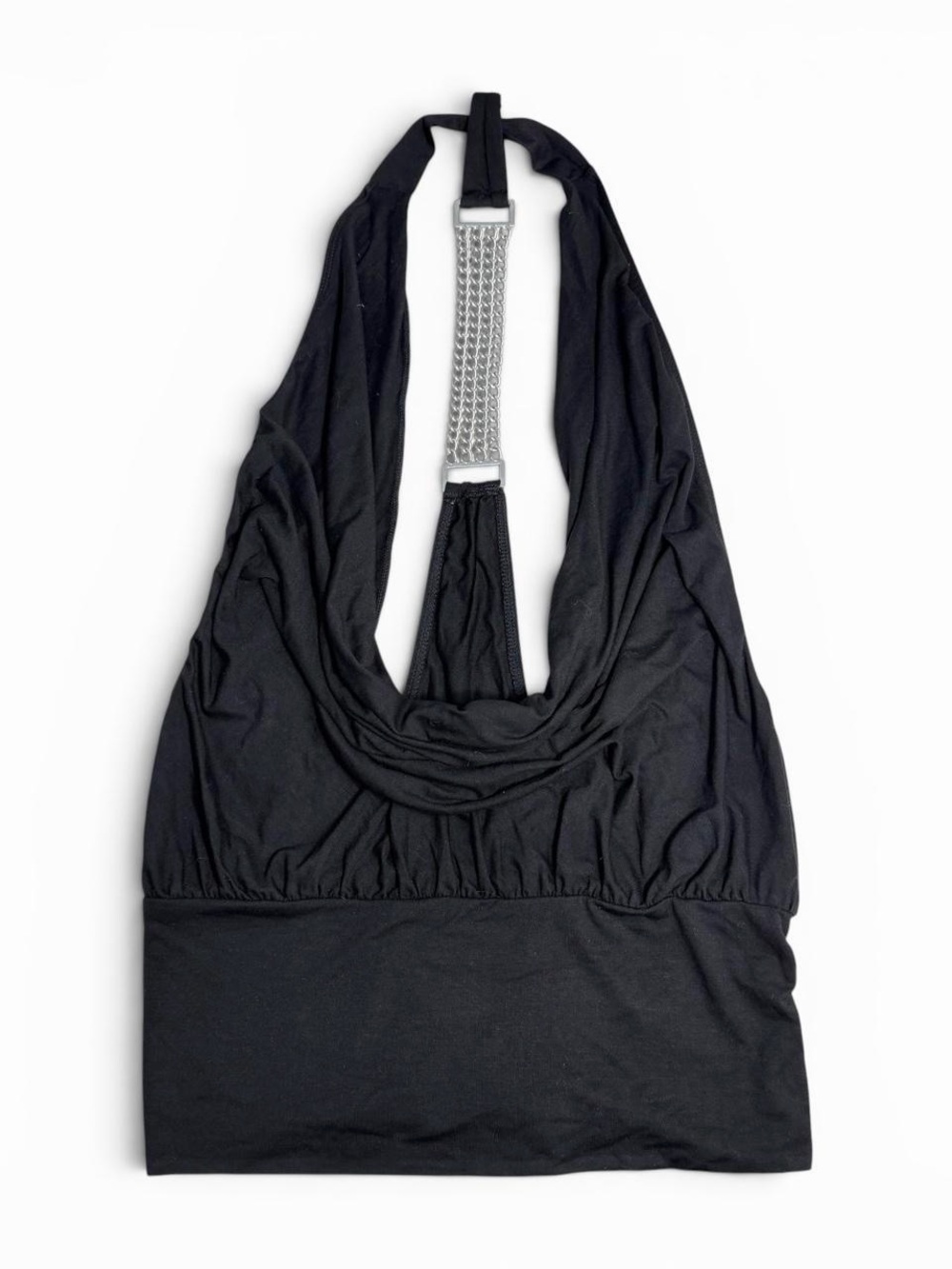 NWT Generation Kiss “Celeb Status Halter Top” in Black w/ Chain Detail